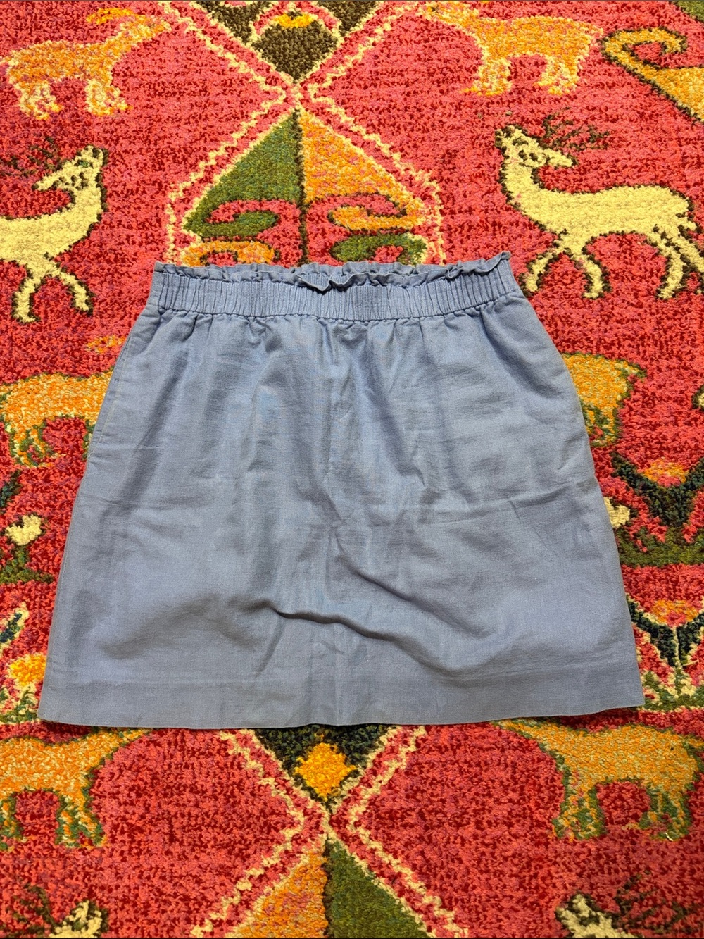 J. Crew Chambray Blue A-Line Elastic Waist Skirt - Picture 2 of 5